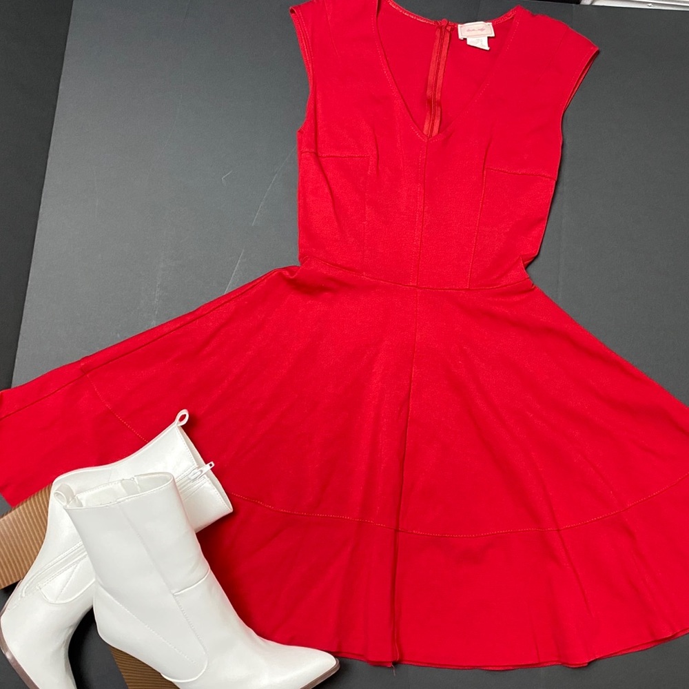 Bright red Asymmetrical sundress